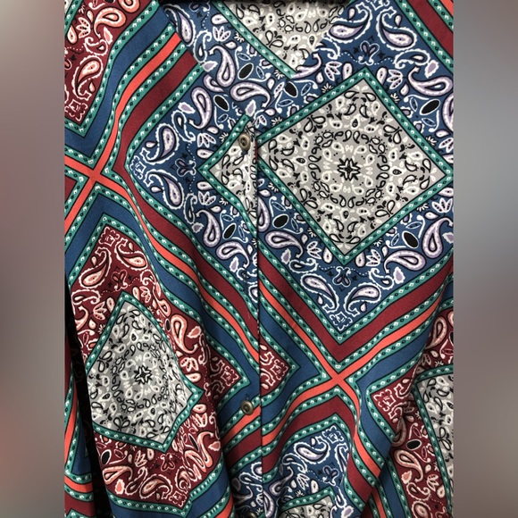 Altar’d State Paisley Printed Button Down Tie Front Top Size Medium - Picture 5 of 8